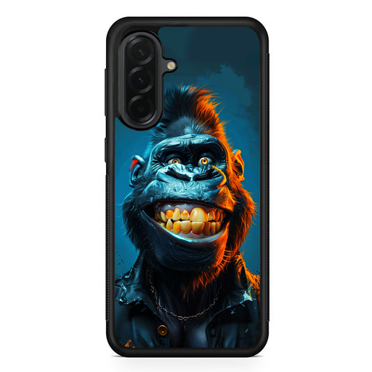 Cartoon Gorilla Smiles Wide Samsung Galaxy A36 Case | Protective Rubber Cover