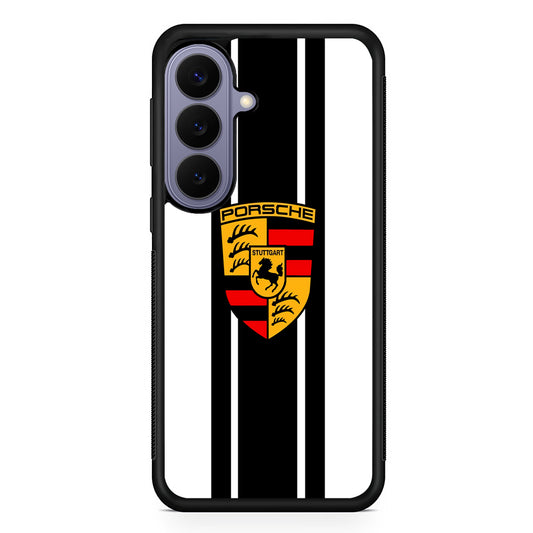 Porsche Stripe White Emblem Samsung Galaxy S26 Case | Lightweight Samsung Galaxy S26 Phone Case