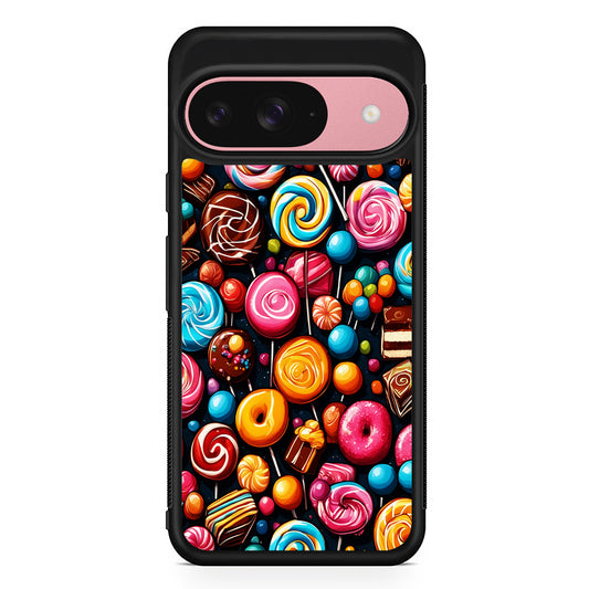 Colorful Assortment of Candies Google Pixel 9 Case | Google Pixel 9 Protective Rubber Case