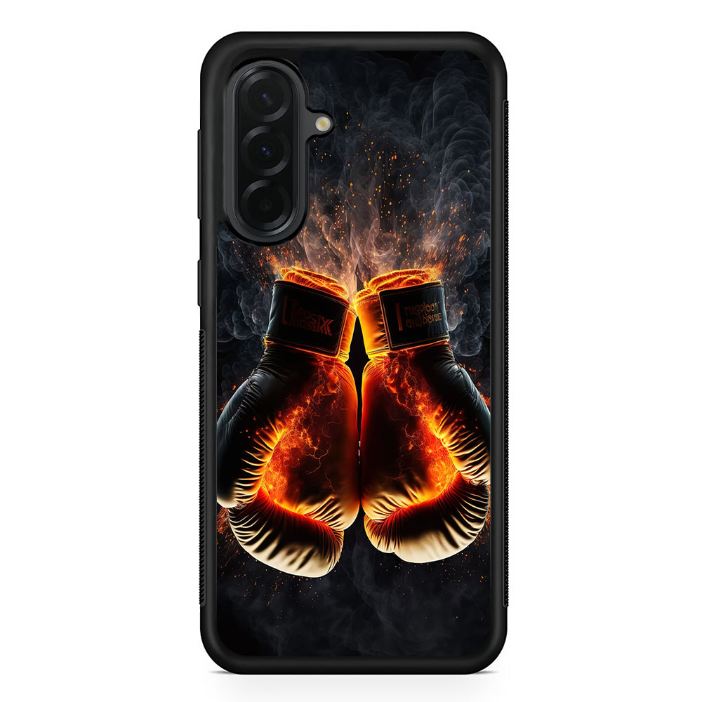 Boxing Gloves In Fire Samsung Galaxy A36 Case | Protective Rubber Cover