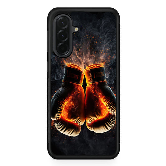 Boxing Gloves In Fire Samsung Galaxy A36 Case | Protective Rubber Cover