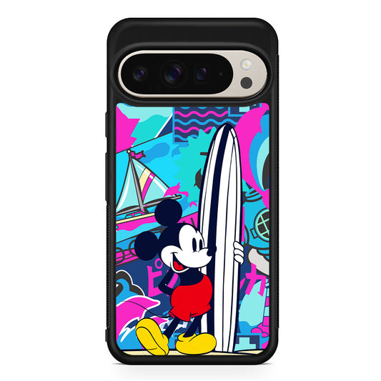 Mickey Mouse Surf Board Google Pixel 9 Pro Case | Slim Protective Cover