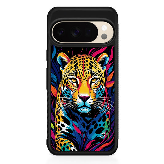 A Colorful Leopard on The Hunt Google Pixel 10 Pro XL Case | Slim Google Pixel 10 Pro XL Protective Case