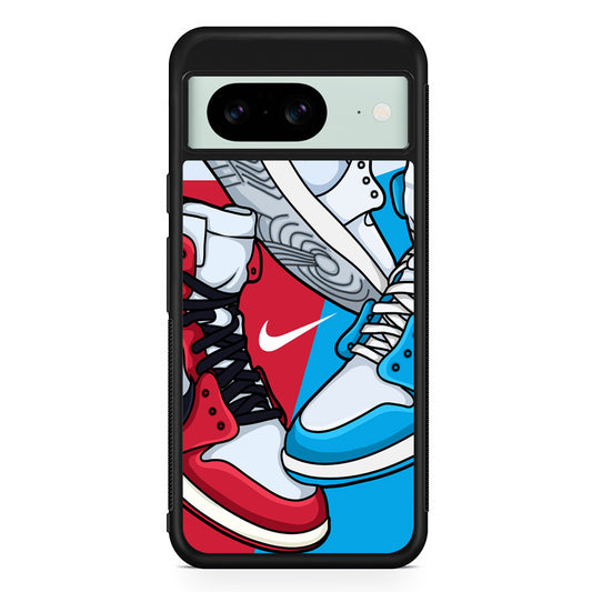 Nike Sneak Shoes Google Pixel 8 Case | Slim Rubber Case for Google Pixel 8