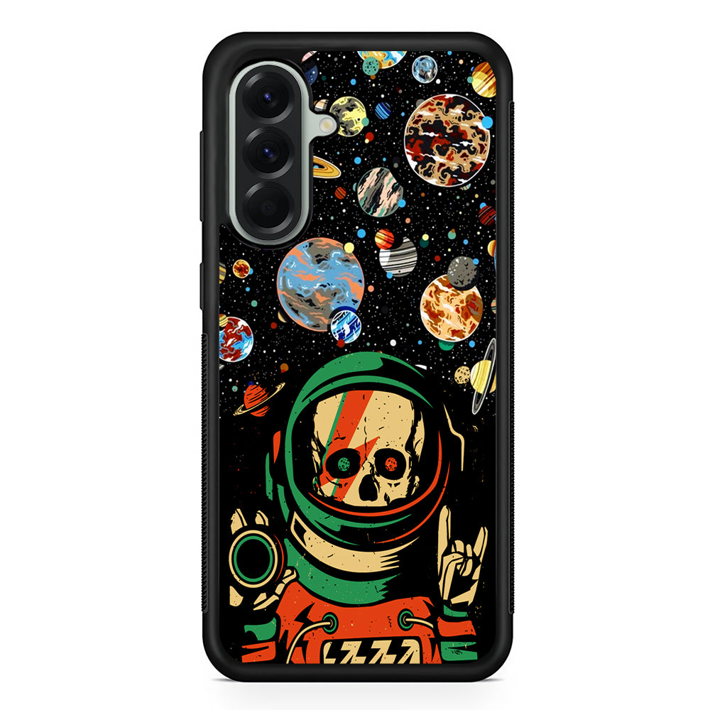 Astro Skull on The Space Samsung Galaxy A56 Case | Samsung Galaxy A56 Protective Rubber Case