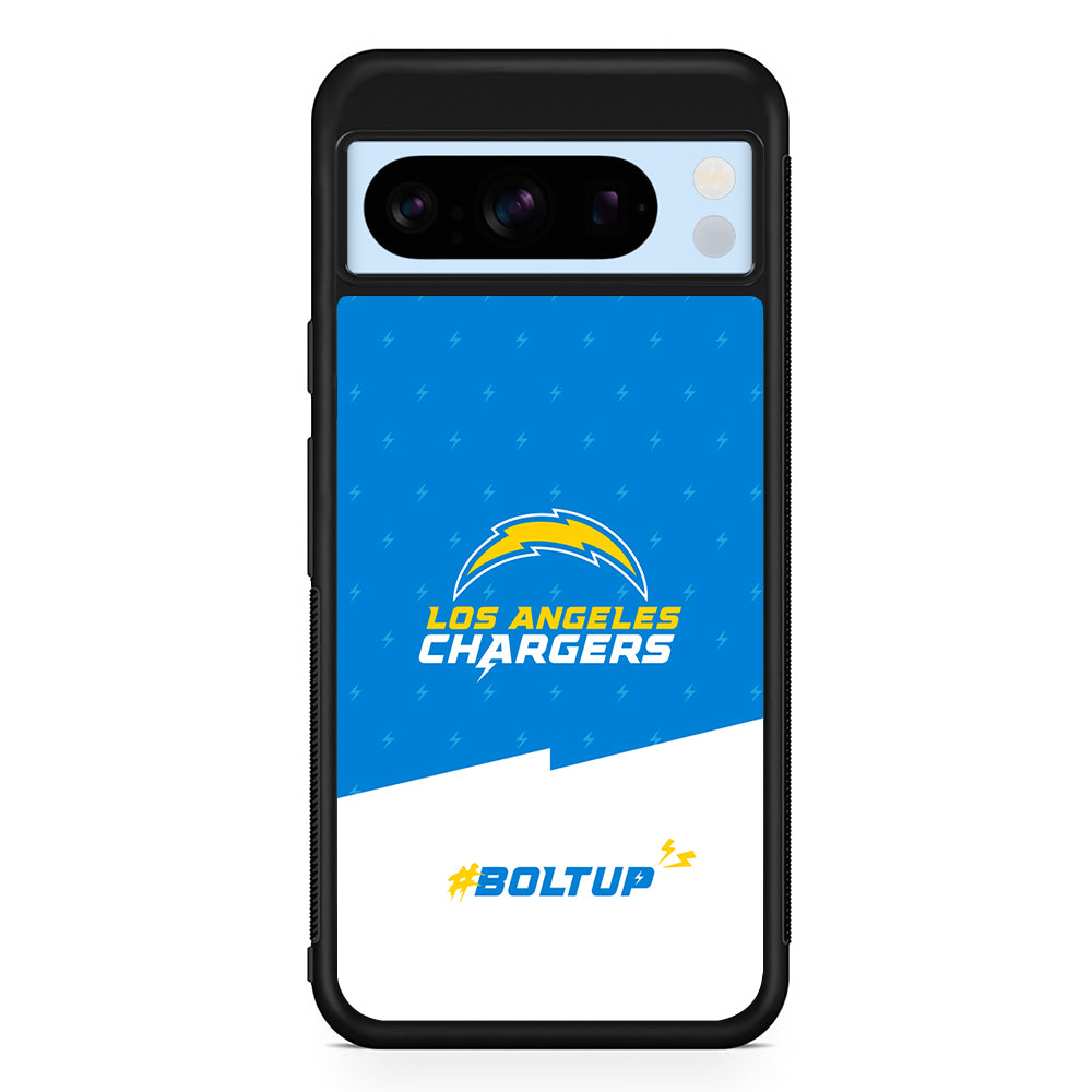 NFL Los Angeles Chargers Pattern Google Pixel 8 Pro Case | Slim Rubber Case for Google Pixel 8 Pro