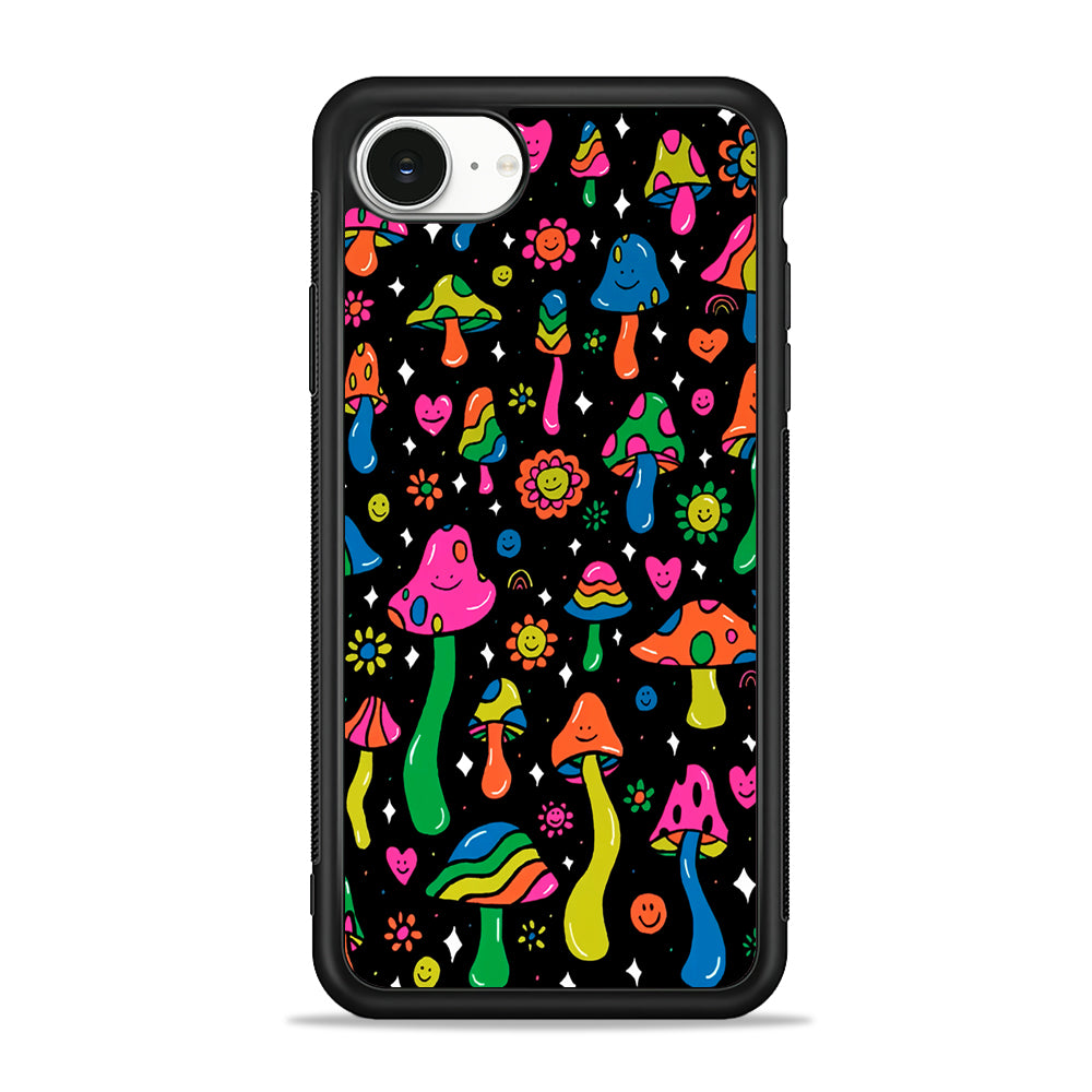 Various Mushrooms Smile Colorful iPhone 16e Case | Protective Phone Cover