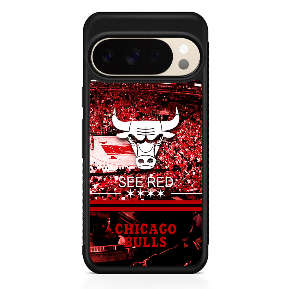 NBA Chicago Bulls See Red Google Pixel 10 Pro XL Case | Slim Google Pixel 10 Pro XL Protective Case