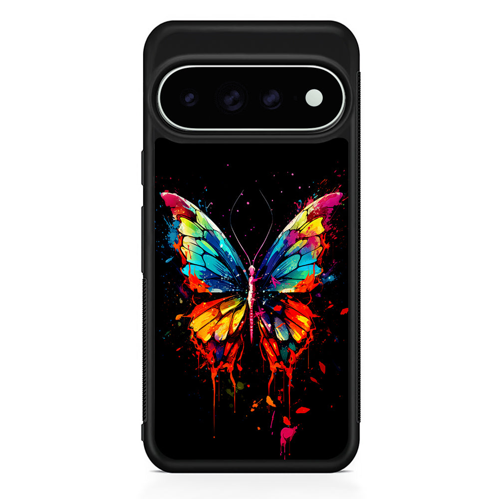 Colorful Butterfly Painting on Black Google Pixel 11 Pro XL Case - Custom Design Protective Case