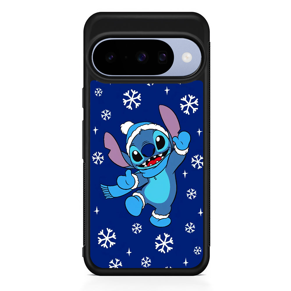 Stitch Navy Winter Google Pixel 10 Case | Google Pixel 10 Rubber Protective Case