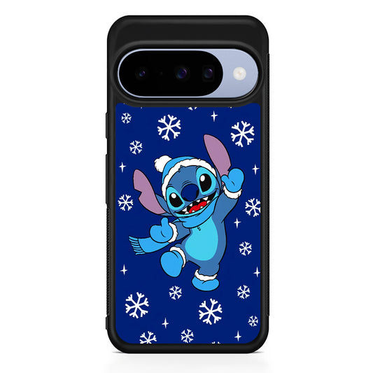 Stitch Navy Winter Google Pixel 10 Case | Google Pixel 10 Rubber Protective Case