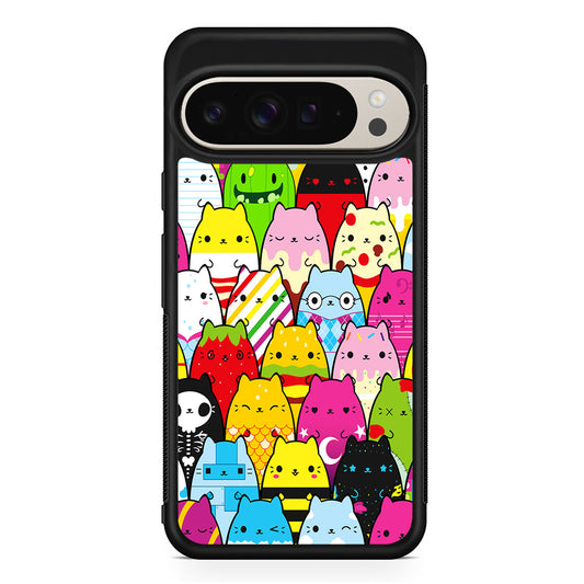 Various Cats Cartoon Google Pixel 9 Pro Case | Slim Protective Cover