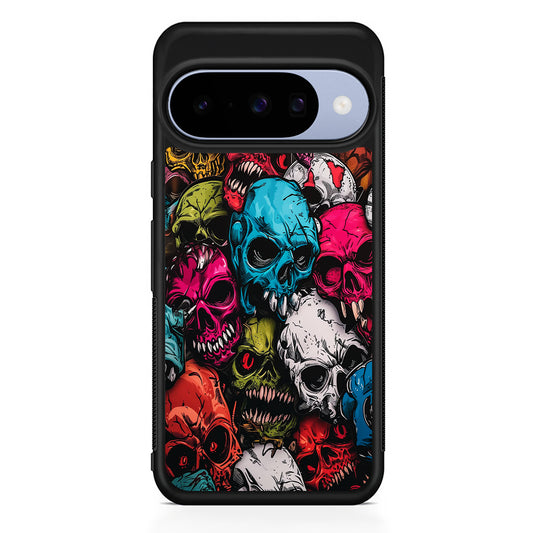 Skull Colorful Pattern Google Pixel 10 Case | Google Pixel 10 Rubber Protective Case