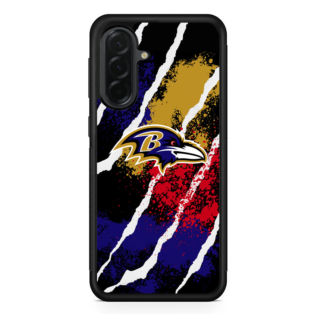 NFL Baltimore Ravens Color Spots Samsung Galaxy A36 Case | Protective Rubber Cover
