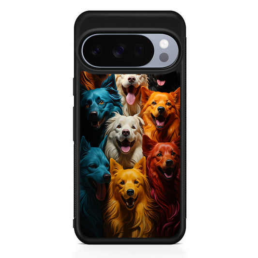 Collection of Colorful Dogs Google Pixel 10 Pro Case | Slim Google Pixel 10 Pro Rubber Case