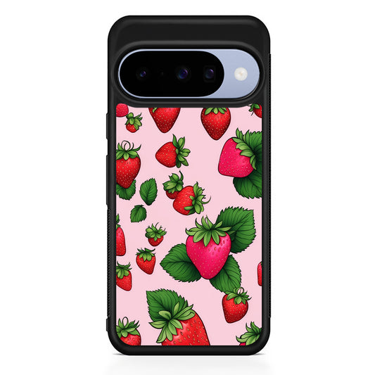 Strawberry Summer Fruit Google Pixel 10 Case | Google Pixel 10 Rubber Protective Case