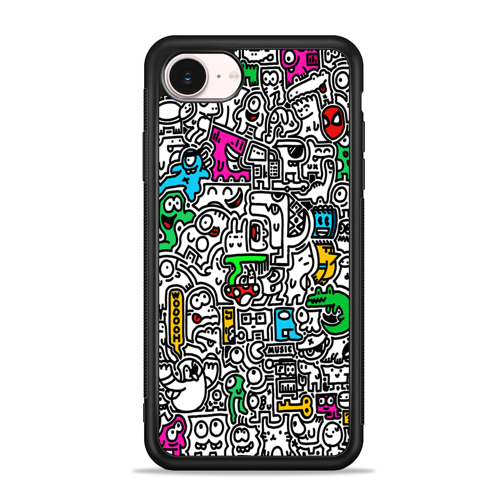 Graffiti Doodle Drawings Art iPhone 17e Case - Silicone Case