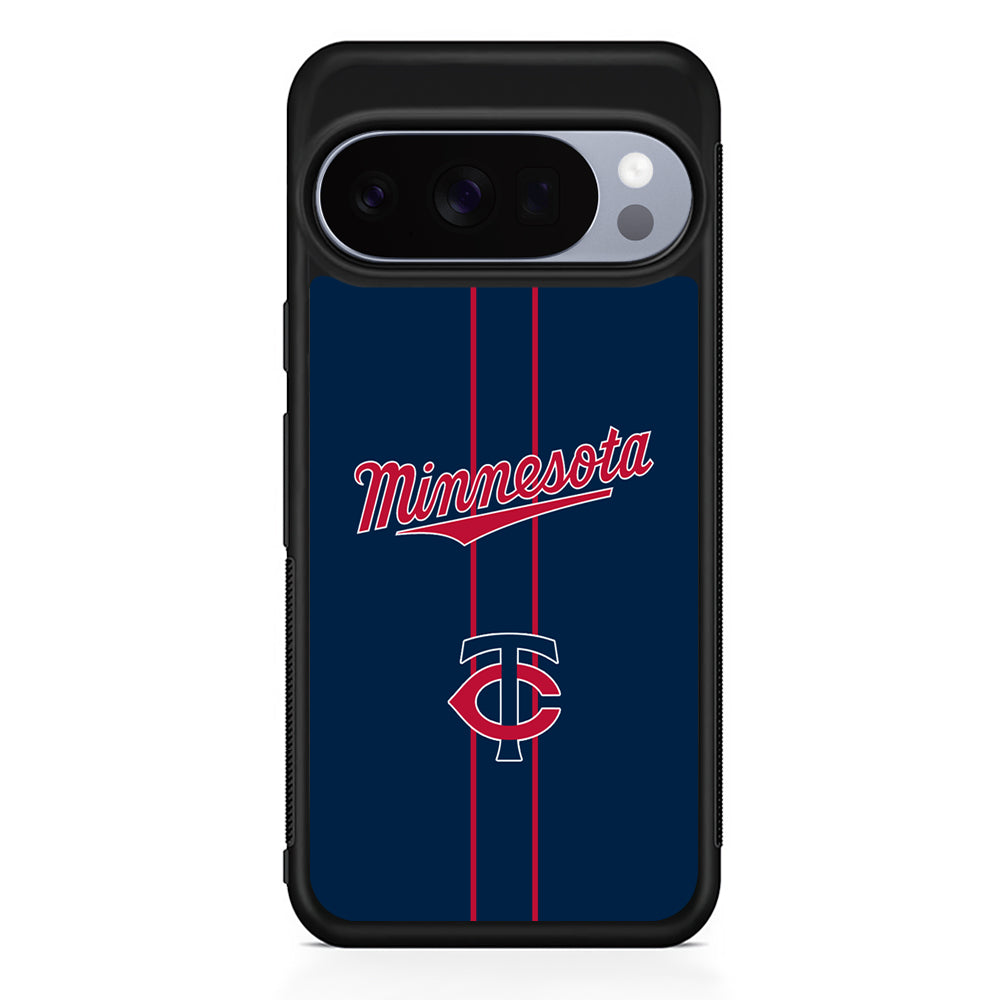 MLB Minnesota Twins Red Line Google Pixel 10 Pro Case | Google Pixel 10 Rubber Protective Case