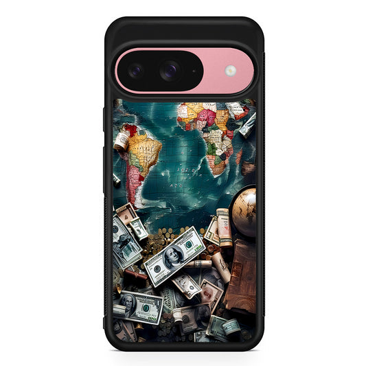 Money on The Map Travel Google Pixel 9 Case | Google Pixel 9 Protective Rubber Case