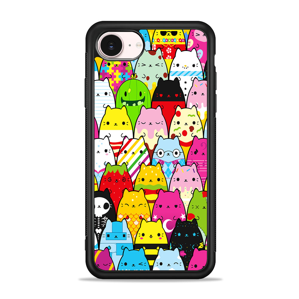 Various Cats Cartoon iPhone 17e Case - Silicone Case