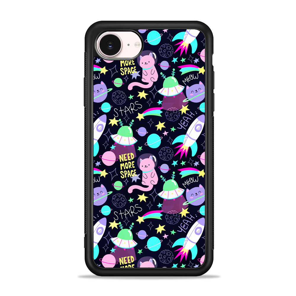 Astronauts Rockets Cat iPhone 17e Case - Silicone Case
