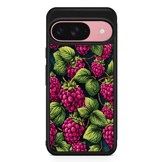 Raspberry Fresh Tropical Fruit Google Pixel 9 Case | Google Pixel 9 Protective Rubber Case