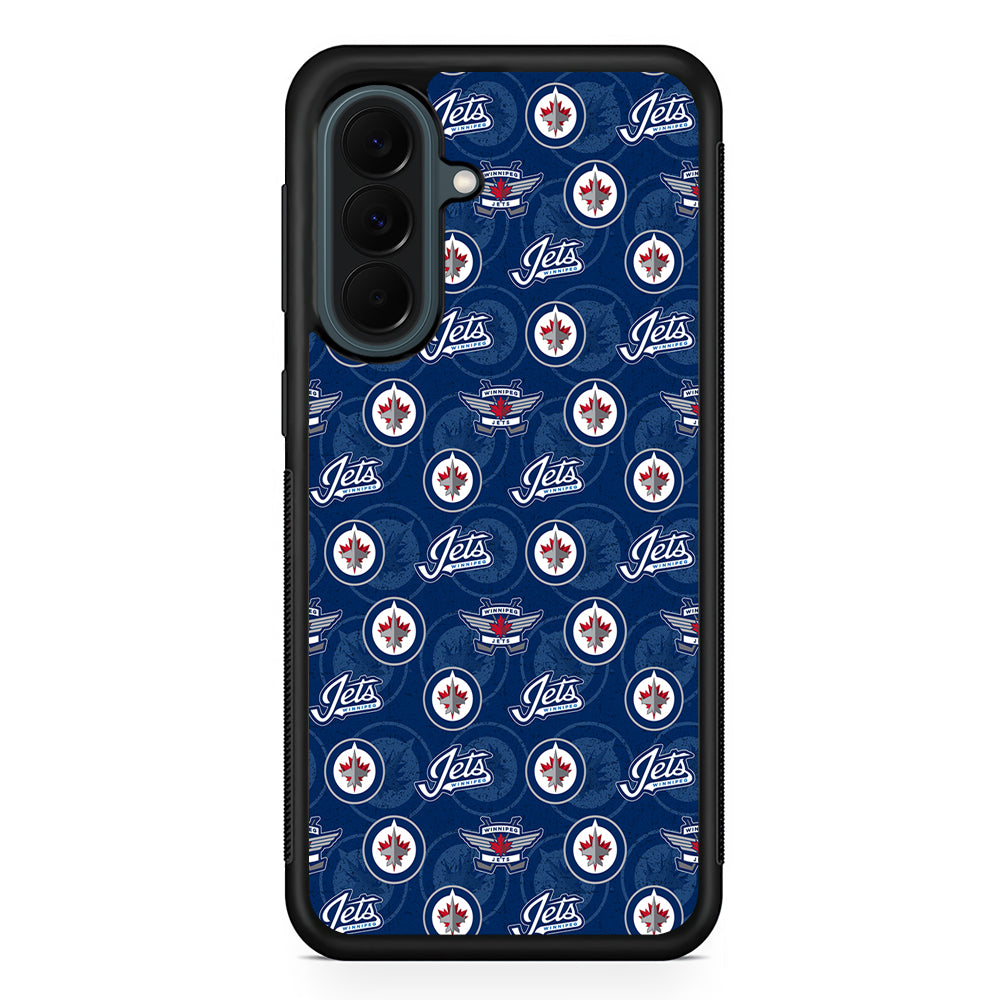 NHL Winnipeg Jets Pattern Samsung Galaxy A37 Case | Samsung Galaxy A37 Rubber Phone Case