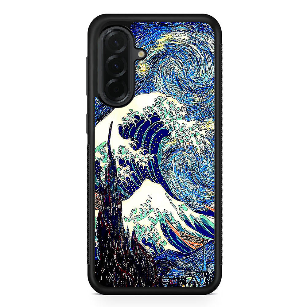 The Great Wave The Starry Night Samsung Galaxy A36 Case | Protective Rubber Cover