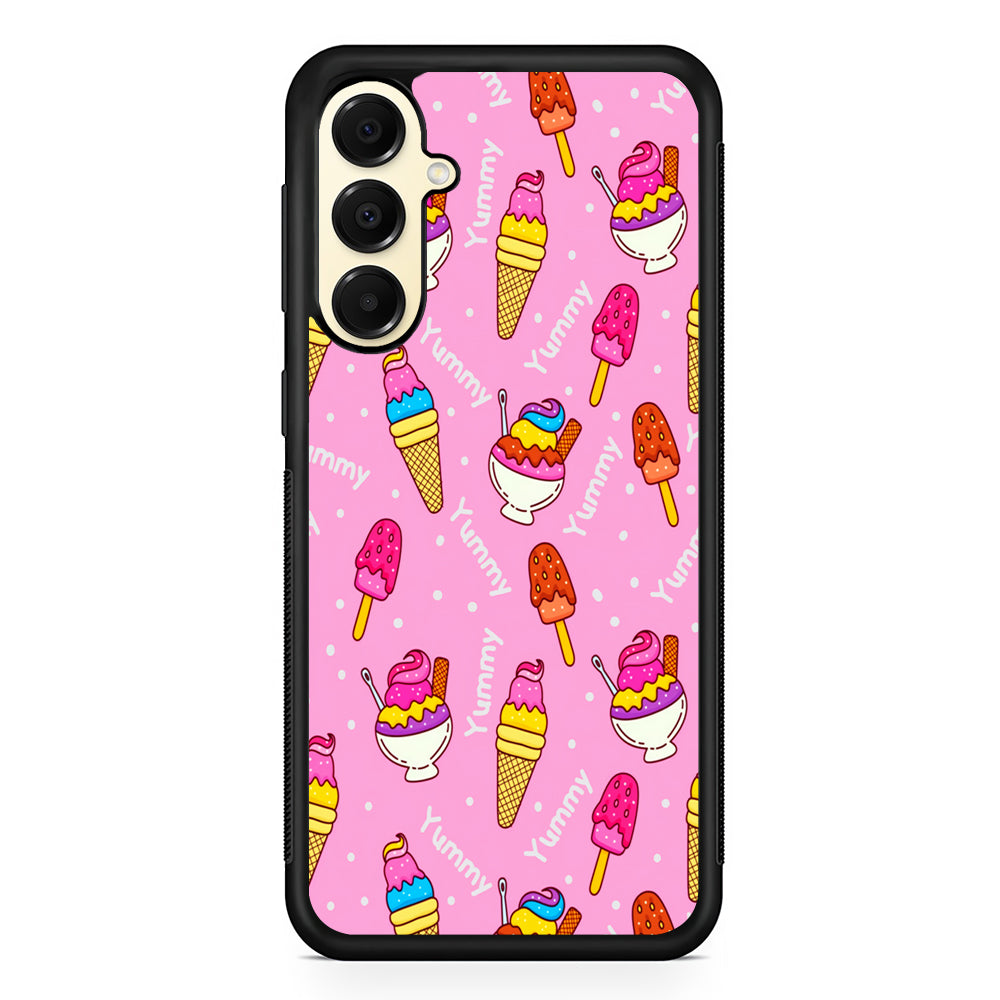 Ice Cream Doodle Yummy Samsung Galaxy A16 Case | Slim Rubber Samsung Galaxy A16 Case