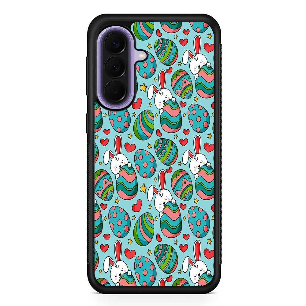 Easter Eggs and Rabbits Pattern Samsung Galaxy A57 Case | Slim Samsung Galaxy A57 Rubber Case