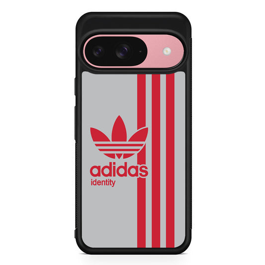Adidas Red Identity Google Pixel 9 Case | Google Pixel 9 Protective Rubber Case