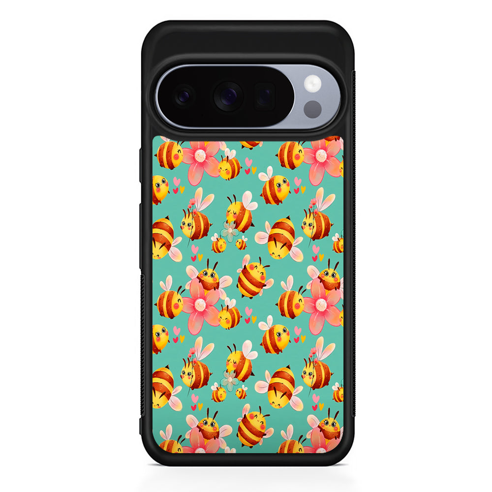 Cute Cartoon Honey Bees Google Pixel 10 Pro Case | Google Pixel 10 Rubber Protective Case