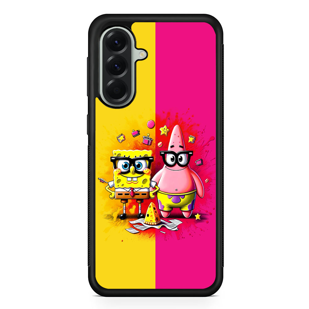 Spongebob and Patrick Yellow Pink Samsung Galaxy A56 Case | Samsung Galaxy A56 Protective Rubber Case
