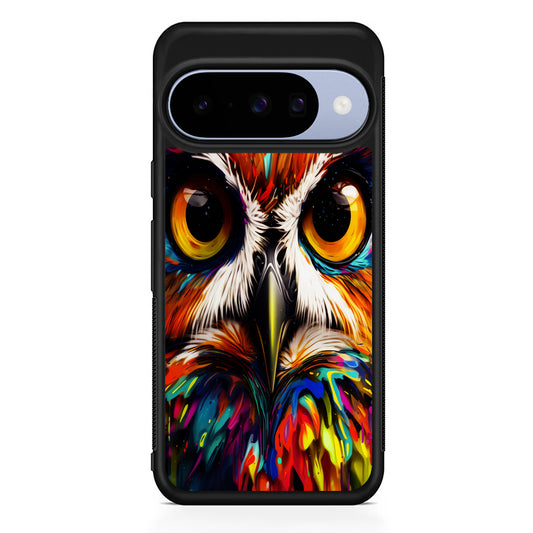 Colorful Owl Face Google Pixel 10 Case | Google Pixel 10 Rubber Protective Case