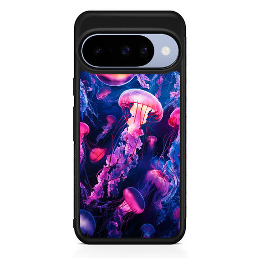 Jellyfish Drifting in The Ocean Google Pixel 10 Case | Google Pixel 10 Rubber Protective Case