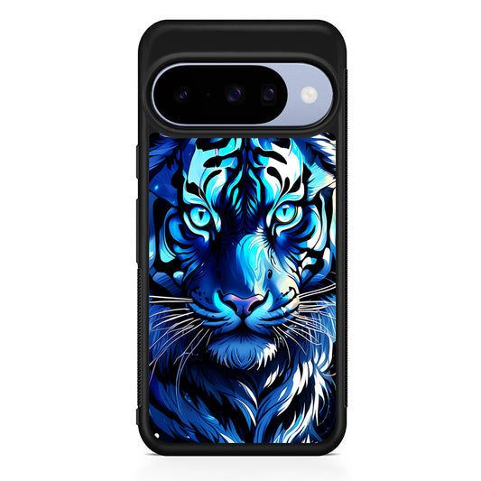 Blue Tiger Head Google Pixel 10 Case | Google Pixel 10 Rubber Protective Case