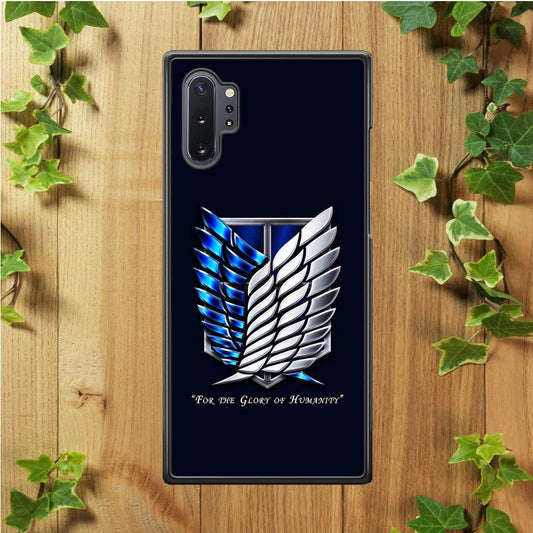 AOT The Survey Corps Blue Samsung Galaxy Note 10 Plus Case-Rubber / Black (2D Case)-Xtracase