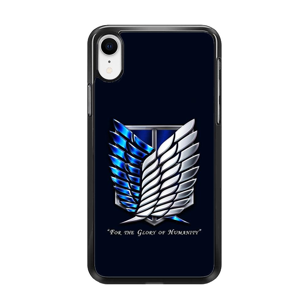 AOT The Survey Corps Blue iPhone XR Case-Rubber / Black (2D Case)-Xtracase
