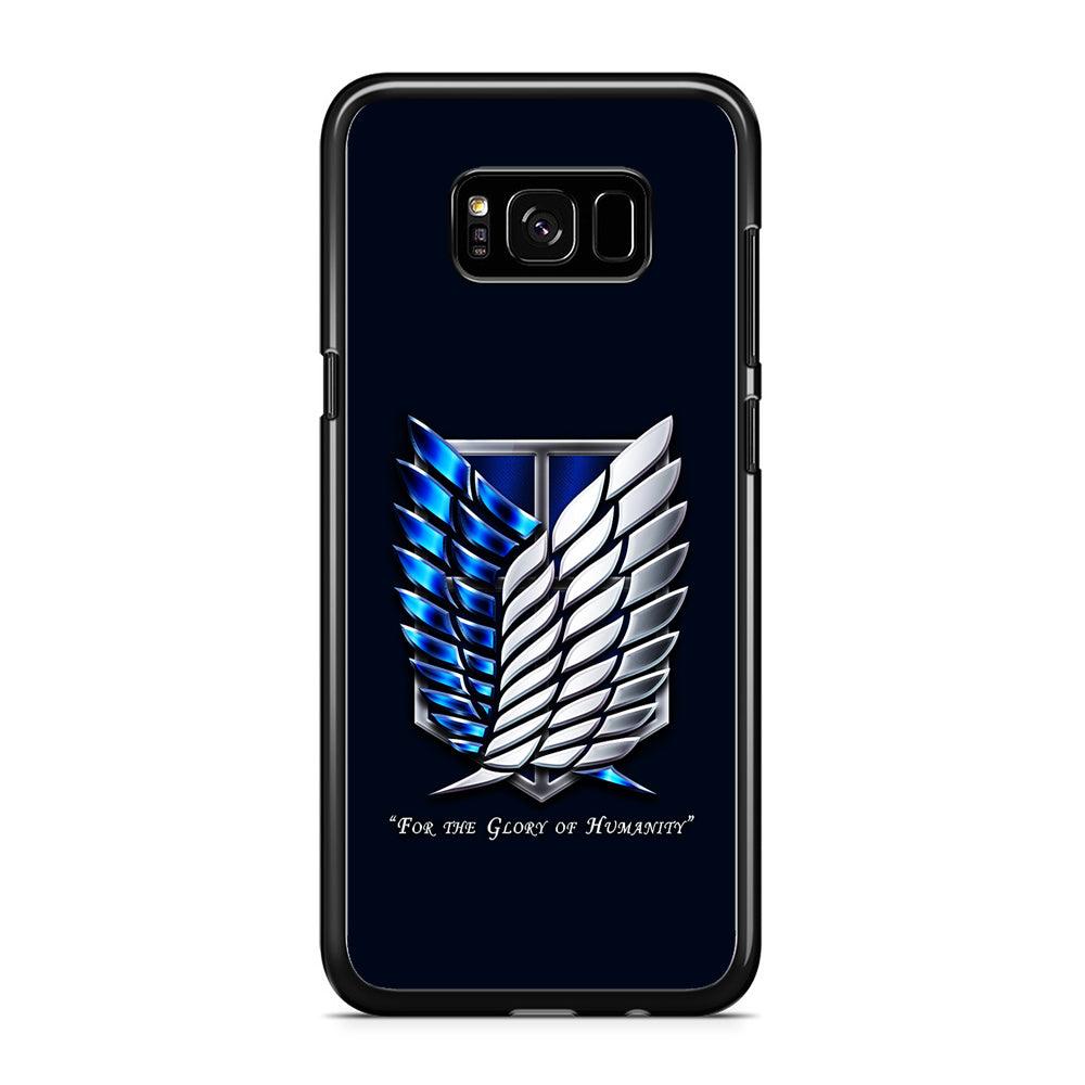 AOT The Survey Corps Blue Samsung Galaxy S8 Case-Rubber / Black (2D Case)-Xtracase