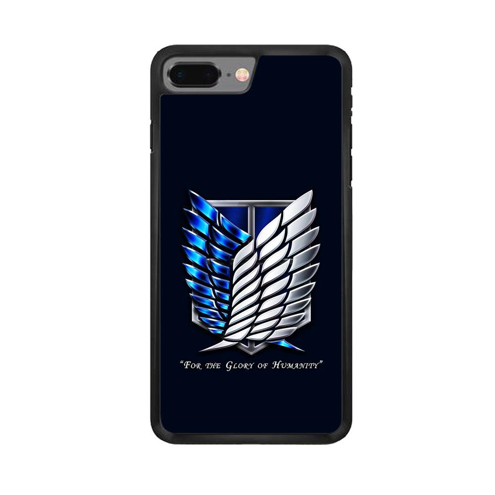 AOT The Survey Corps Blue iPhone 7 Plus Case-Rubber / Black (2D Case)-Xtracase