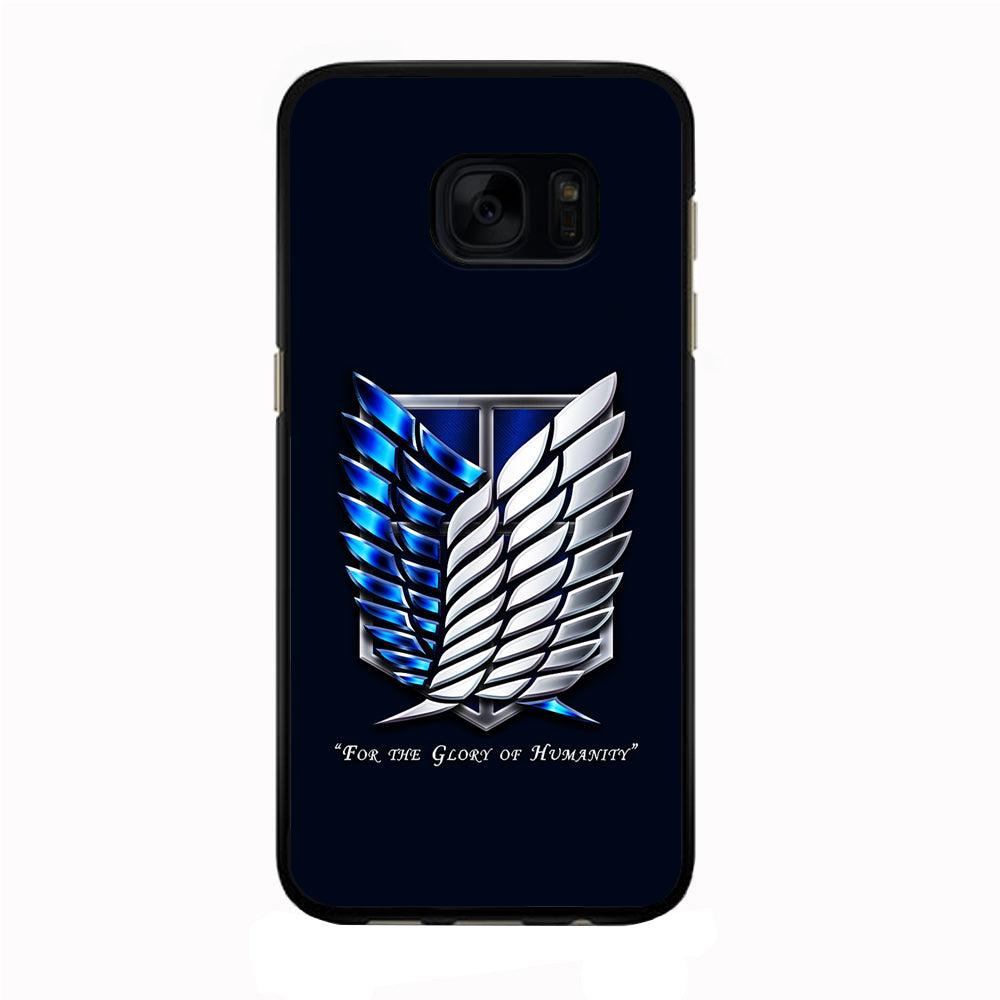 AOT The Survey Corps Blue Samsung Galaxy S7 Edge Case-Rubber / Black (2D Case)-Xtracase