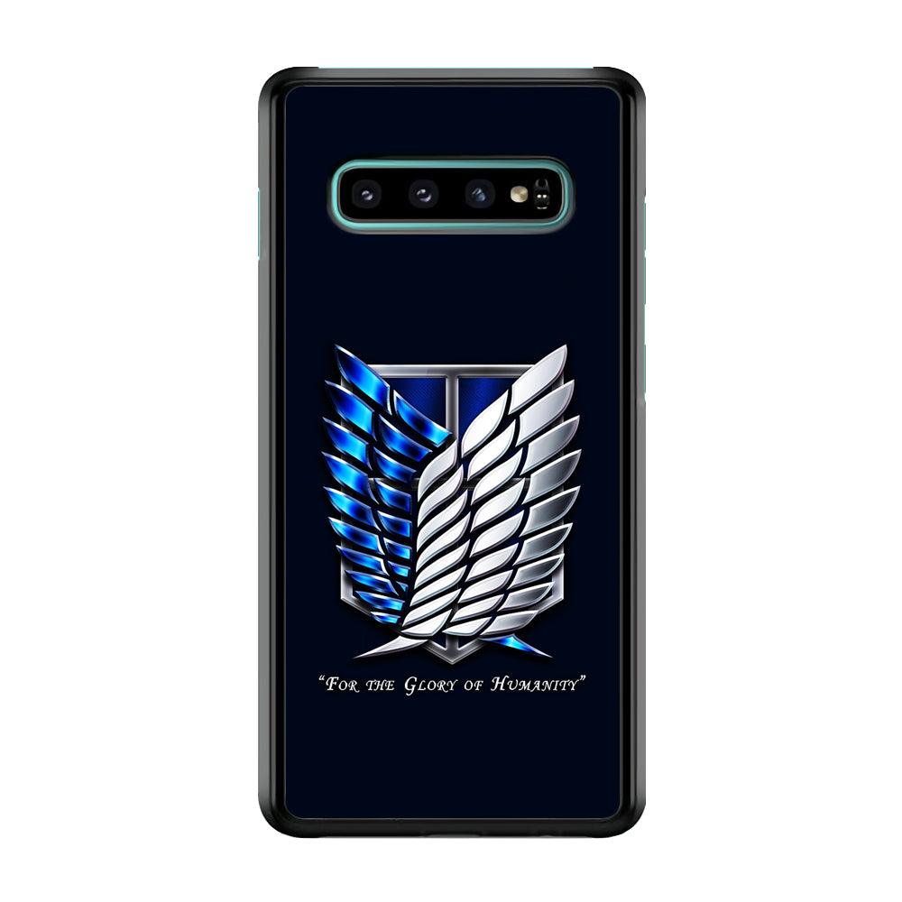 AOT The Survey Corps Blue Samsung Galaxy S10 Plus Case-Plastic / Full Wrap (3D Case)-Xtracase