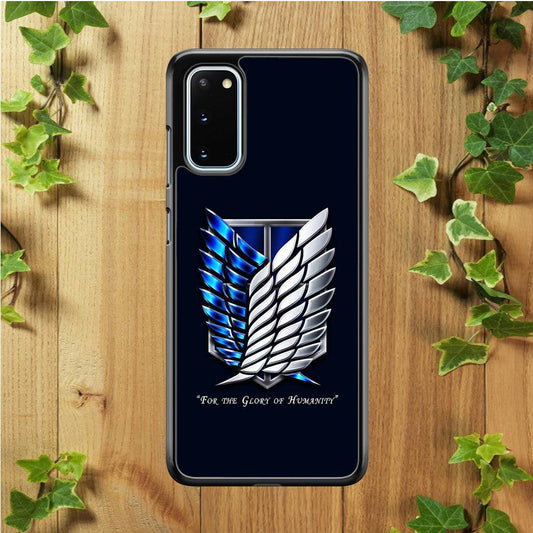 AOT The Survey Corps Blue Samsung Galaxy S20 Case-Rubber / Black (2D Case)-Xtracase