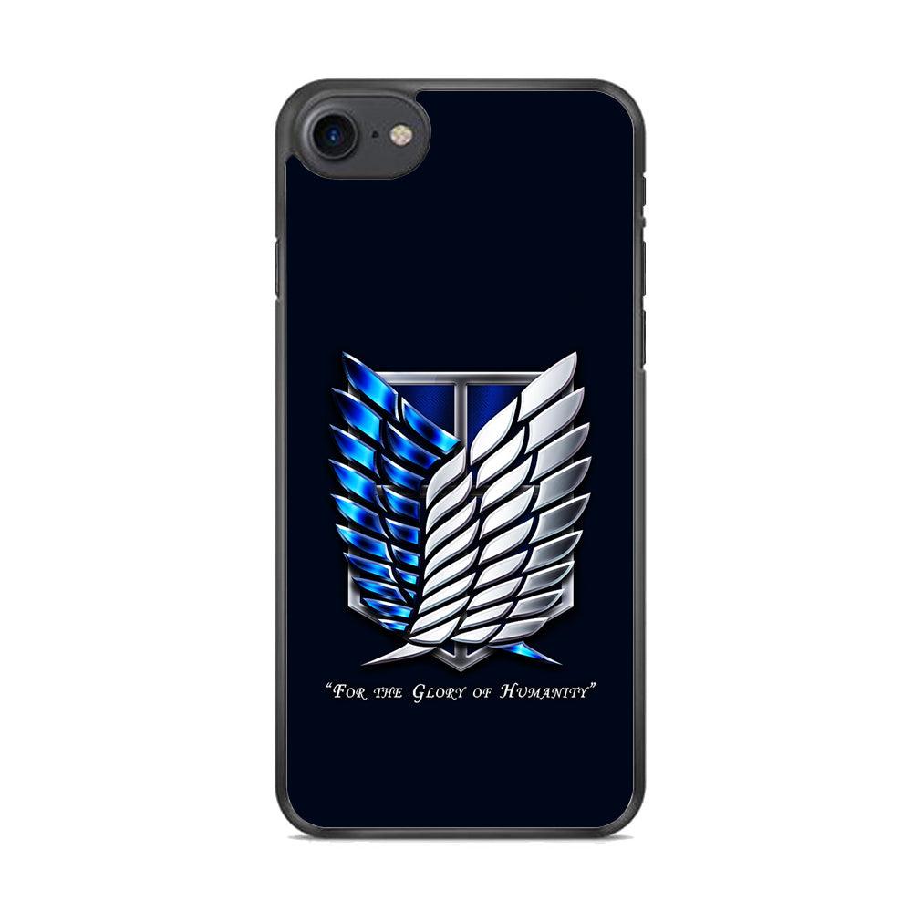 AOT The Survey Corps Blue iPhone 7 Case-Rubber / Black (2D Case)-Xtracase