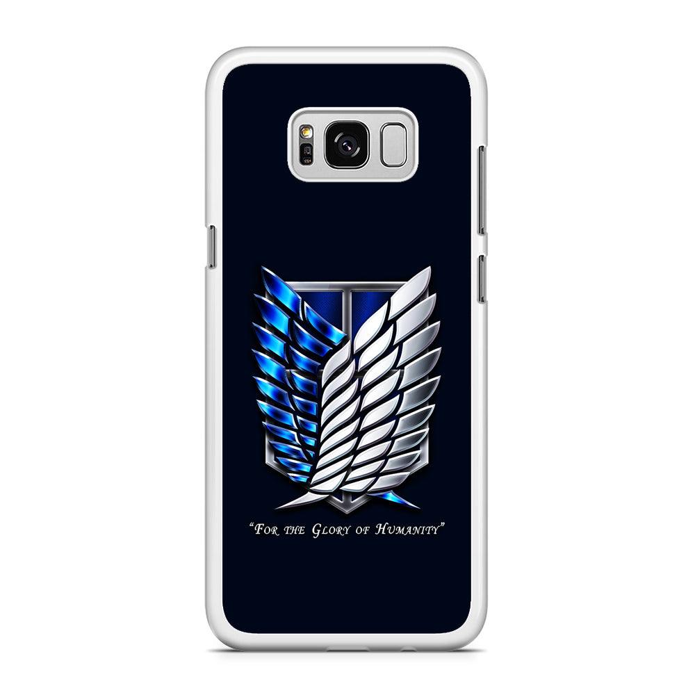AOT The Survey Corps Blue Samsung Galaxy S8 Case-Rubber / White (2D Case)-Xtracase