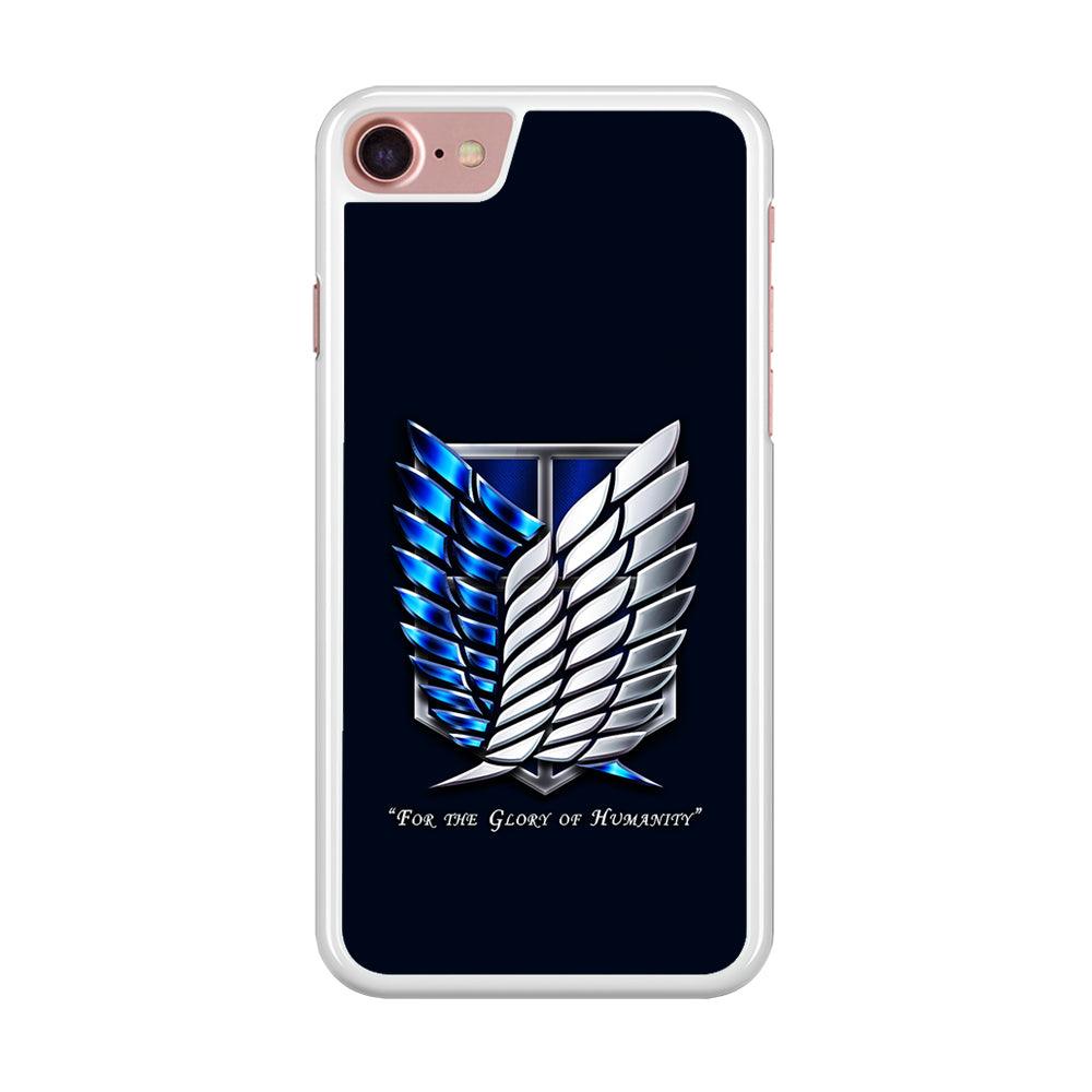 AOT The Survey Corps Blue iPhone SE 2020 Case-Rubber / White (2D Case)-Xtracase