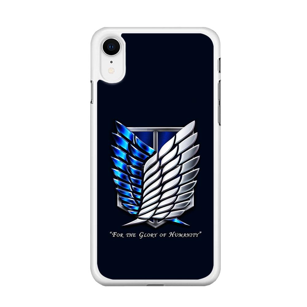 AOT The Survey Corps Blue iPhone XR Case-Rubber / White (2D Case)-Xtracase