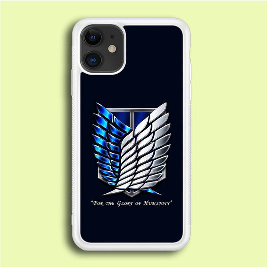 The Logo of the Survey Corps iPhone 12 Case-Rubber / White (2D Case)-Xtracase