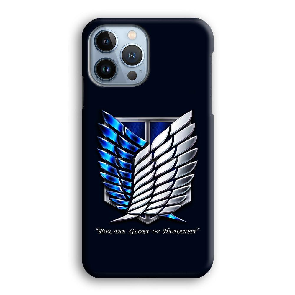 AOT The Survey Corps Blue iPhone 13 Pro Max Case-Plastic / Full Wrap (3D Case)-Xtracase