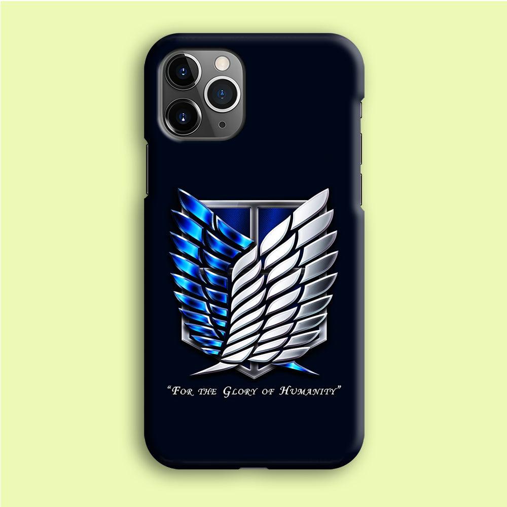 AOT The Survey Corps Blue iPhone 12 Pro Case-Plastic / Full Wrap (3D Case)-Xtracase